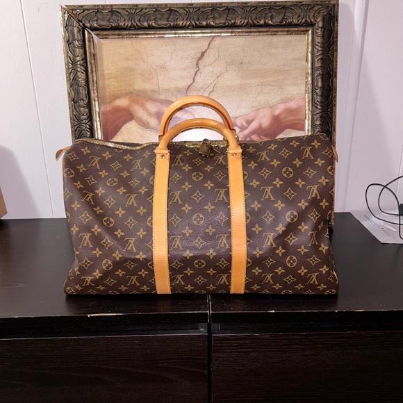 Louis Vuitton Keepall 50 Bandouliere Duffle Brown Canvas/Leather - Picture 2 of 9
